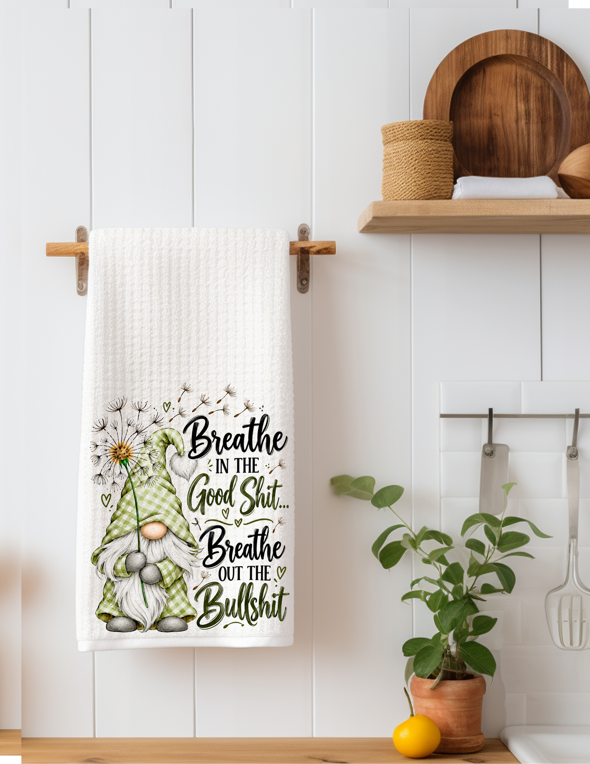 Breathe In the Good Shit Kitchen Towel | Adult Humor Gift