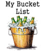 My Bucket List Green Bottles Kitchen Towel