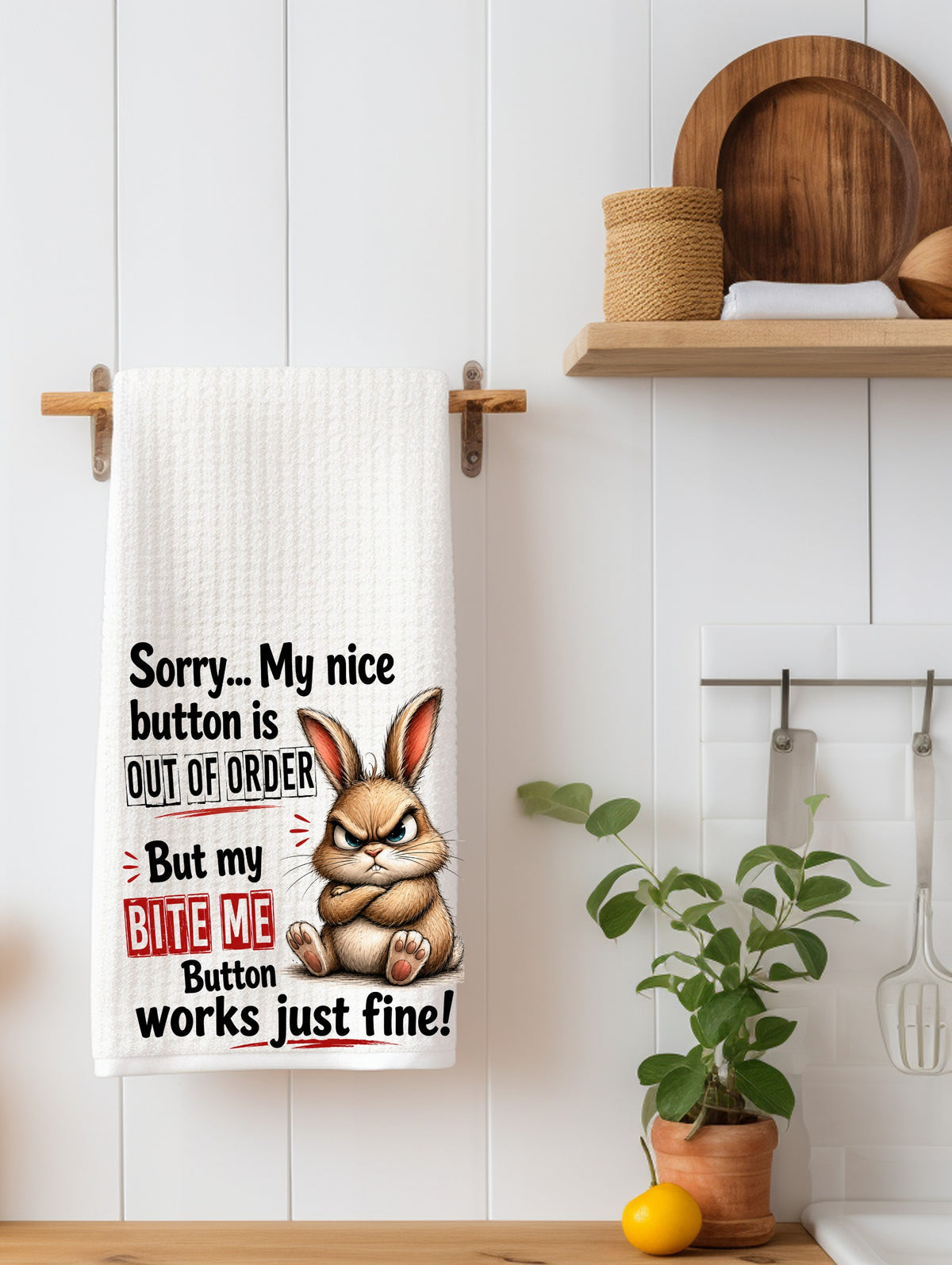 Sorry My Nice Button Is Out of Order | Funny Kitchen Towel