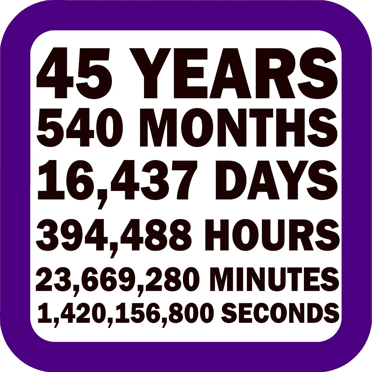 Celebrating 45 years Coaster image 0