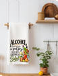 Alcohol Because No Great Story Funny Kitchen Towel | Cocktail Lover Gift | Bar Decor