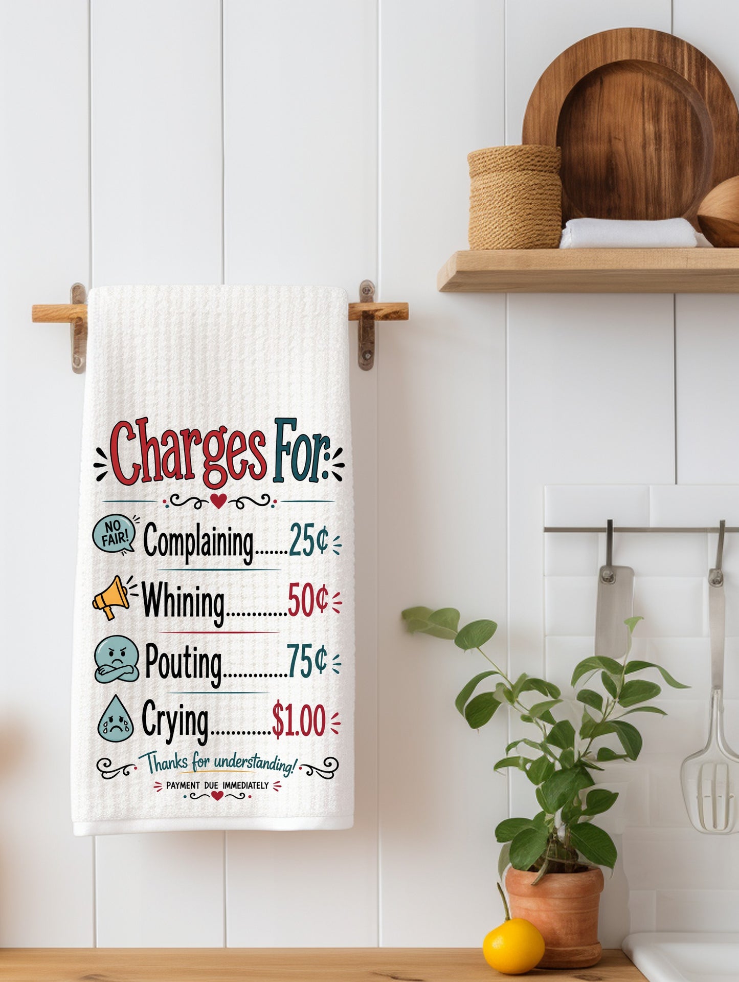 "Charge For Fee Chart" Funny Mom Kitchen Towel | Funny Mom/Grandma Gift