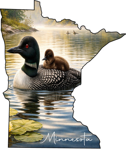 Minnesota Loon & Baby Kitchen Towel