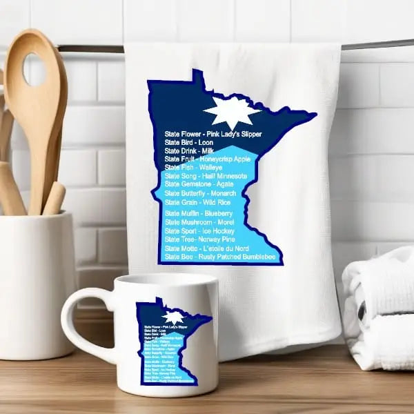 New Minnesota Flag with State Known For's Gift Set image 0