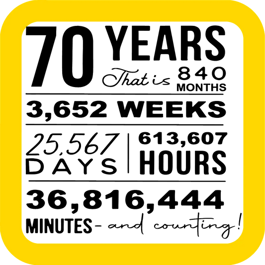 Celebrating 70 years Coaster image 0