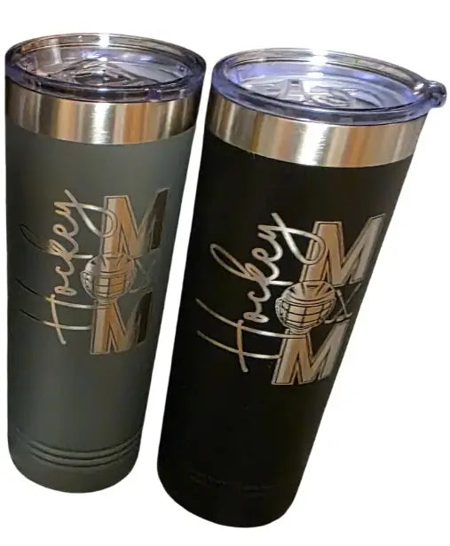 Hockey Mom Laser Engraved 22oz Skinny Tumbler image 0