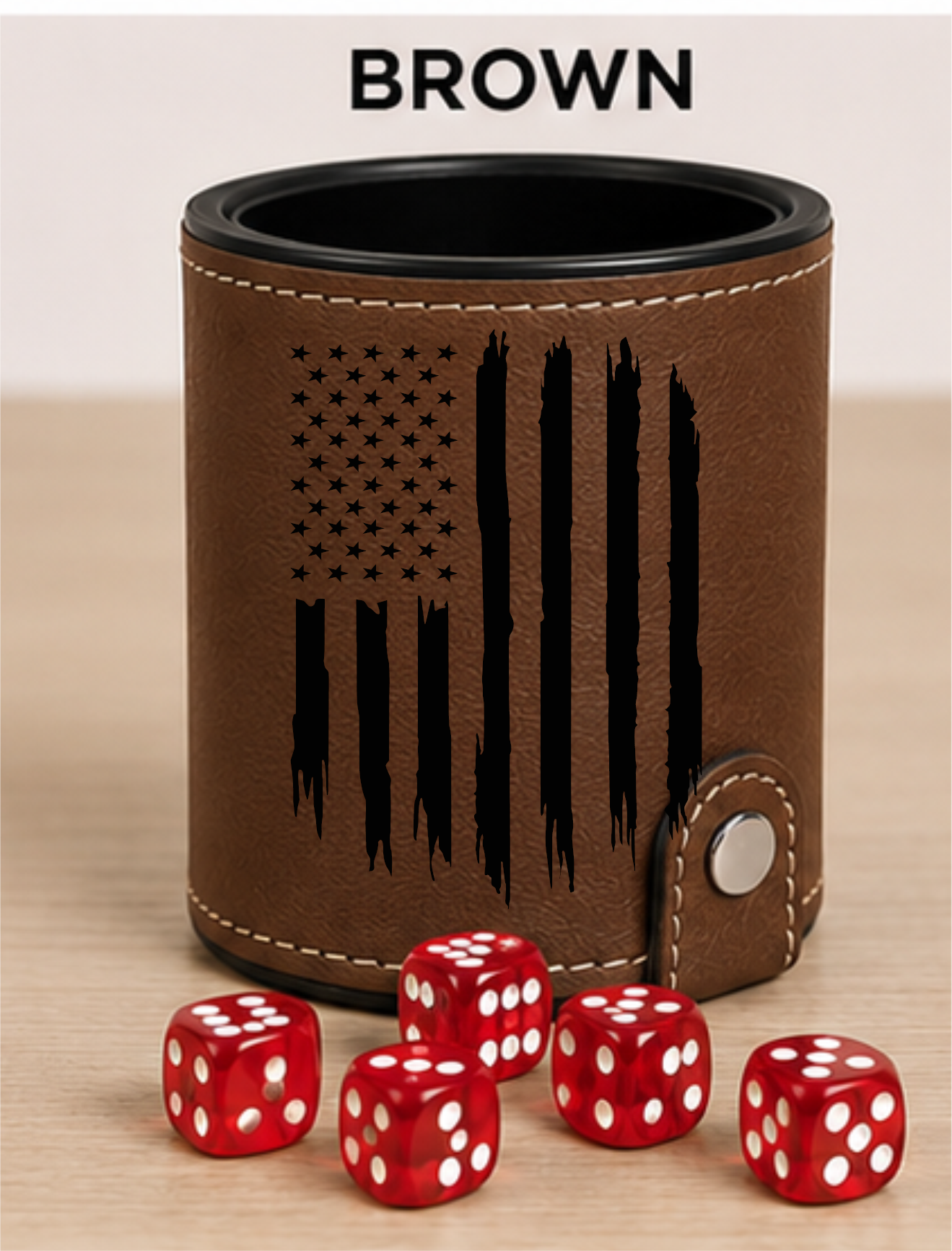 Dice Cup Stars & Stripes Flag - Leatherette Dice Cup