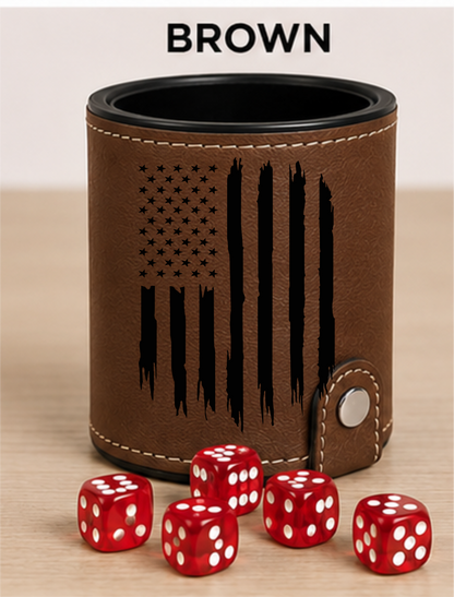 Dice Cup Stars & Stripes Flag - Leatherette Dice Cup