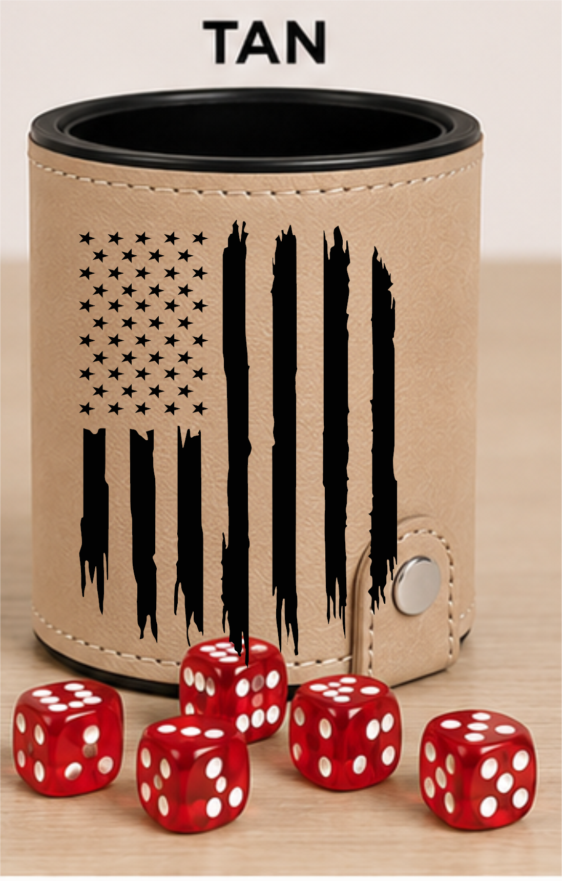 Dice Cup Stars & Stripes Flag - Leatherette Dice Cup