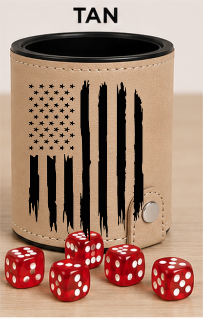 Dice Cup Stars & Stripes Flag - Leatherette Dice Cup