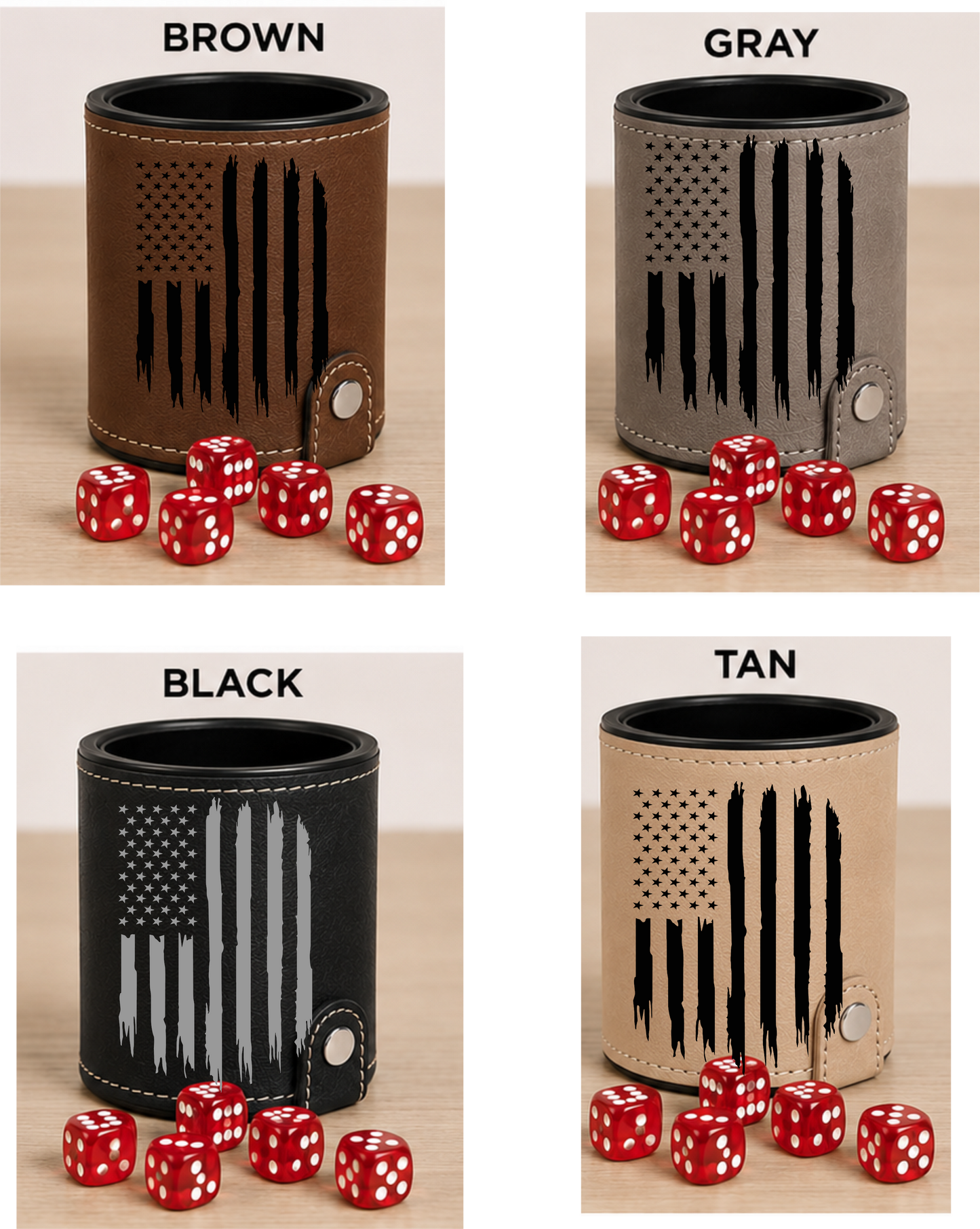 Dice Cup Stars & Stripes Flag - Leatherette Dice Cup