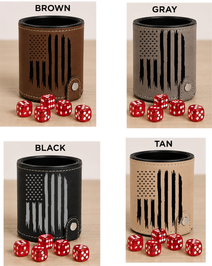 Dice Cup Stars & Stripes Flag - Leatherette Dice Cup