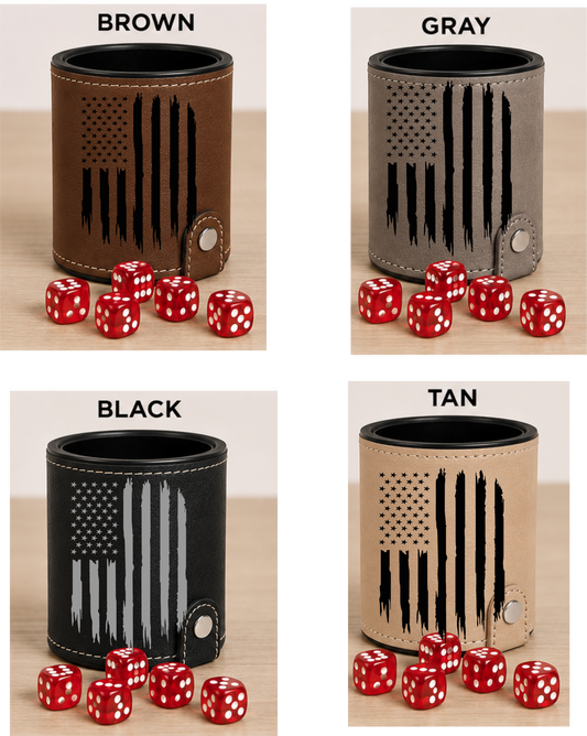 Dice Cup Stars & Stripes Flag - Leatherette Dice Cup