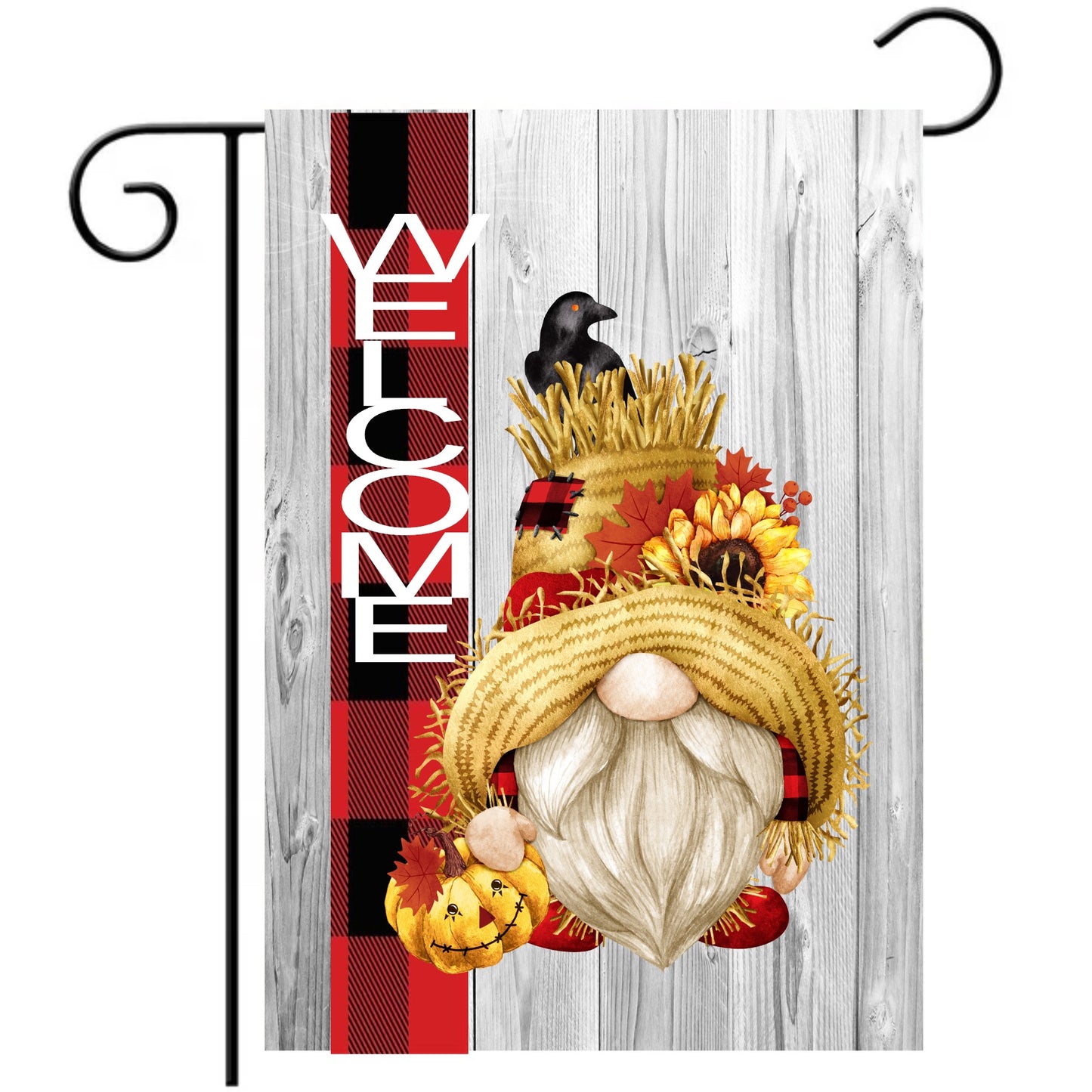 Welcome Gnome Garden Flag