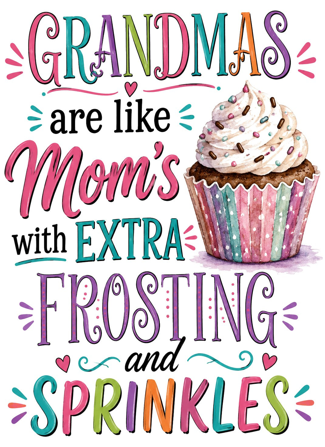 "Grandmas Are Like Moms With Extra Frosting & Sprinkles" Funny Kitchen Towel | Grandma Gift | SassySotaGirl