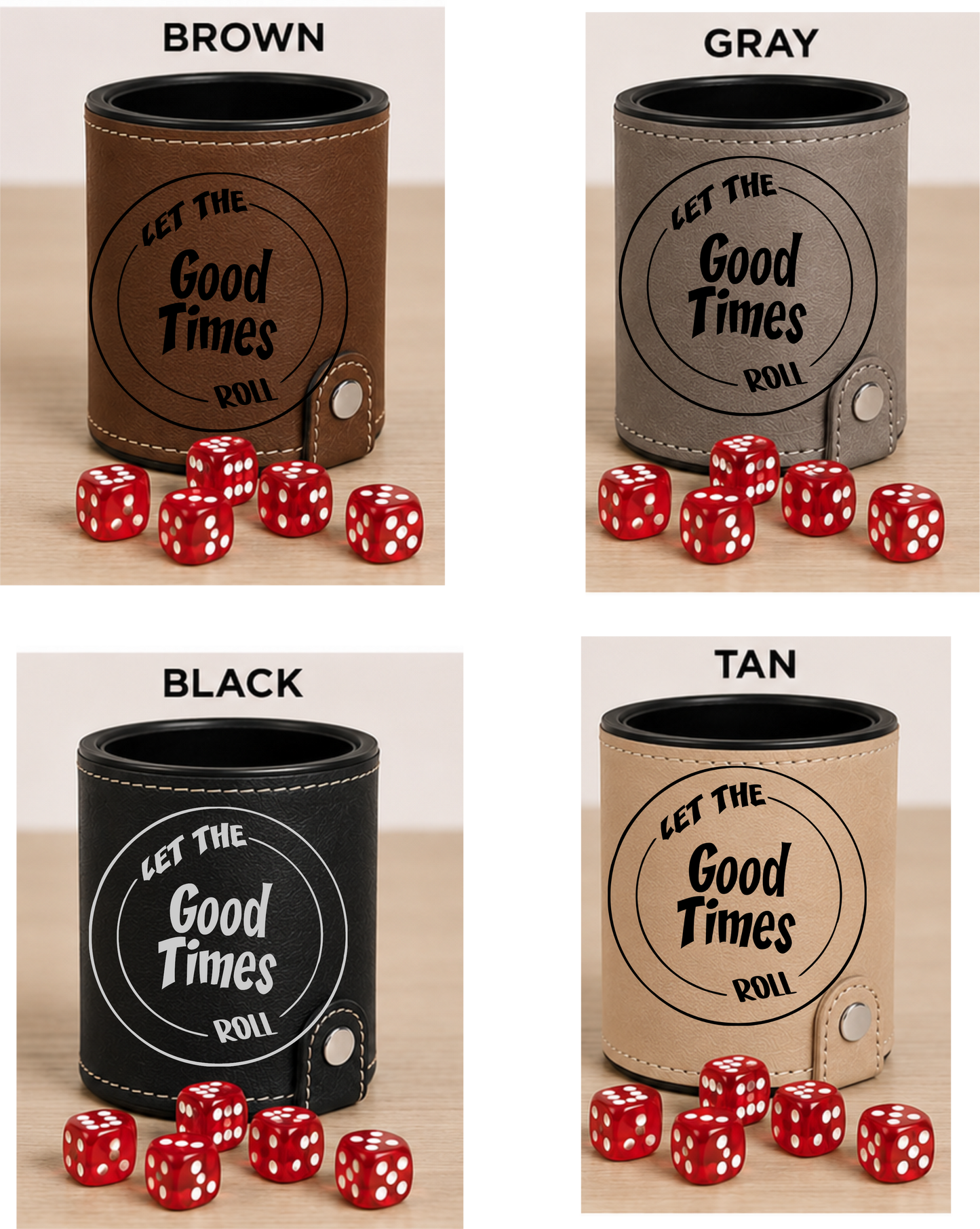 Dice Cup Let The Good Times Roll - Leatherette Dice Cup