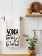 "Vodka Happy Water" Funny Vodka Kitchen Towel | Cocktail Lover Gift