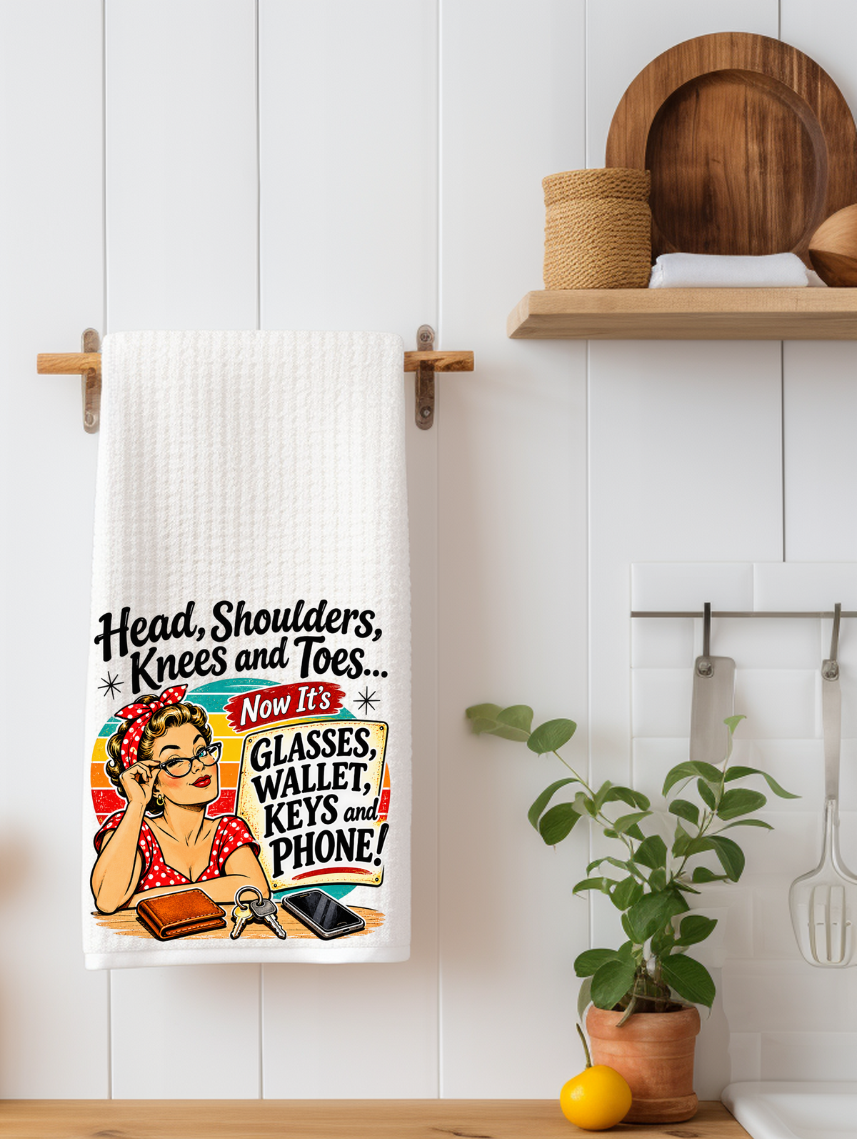 Head Shoulders Knees & Toes  Kitchen Towel | Getting Old