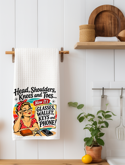 Head Shoulders Knees & Toes  Kitchen Towel | Getting Old