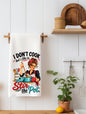 I Don't Cook But I Like To Stir The Pot Funny Kitchen Towel | Cooking Humor Gift