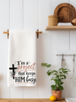 I'm a Project That Keeps Him Busy | Kitchen Towel | Faith Gift