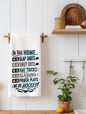 In This Home We Do Hockey | Funny Kitchen Towel | Hockey Gift