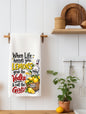 When Life hands you Lemons Drinking" Funny Kitchen Towel | Cocktail Lover Gift