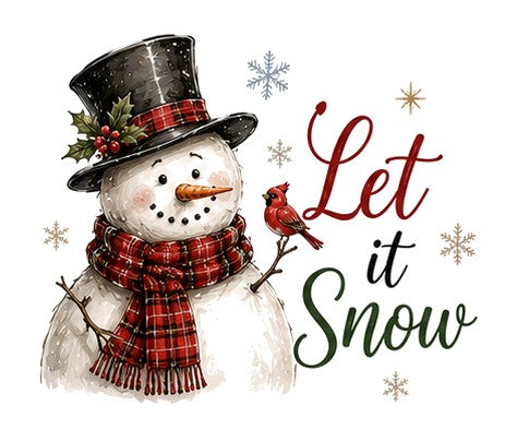 "Let It Snow" Snowman Christmas Kitchen Towel | Farmhouse Holiday Gift | SassySotaGirl