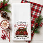 Red Christmas Truck Kitchen Towel | Farmhouse Holiday Decor | SassySotaGirl