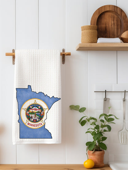 Minnesota Old Flag Kitchen Towel | Minnesota Gift
