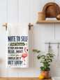 Note to Self If Something Pops Into Your Head | Funny Kitchen Towel | Sassy Gift