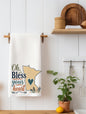"Oh Bless Your Heart" Funny Minnesota Kitchen Towel | Minnesota Nice Gift