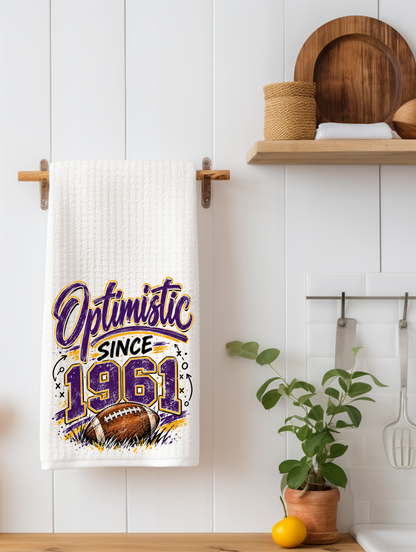 Optimistic Since 1961 Kitchen Towel | Football Fan Gift