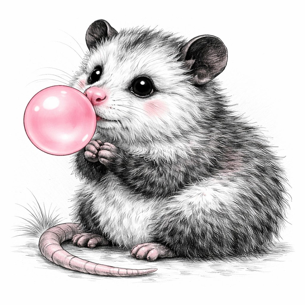 Possum Blowing a Bubble | Woodland Kitchen Towel