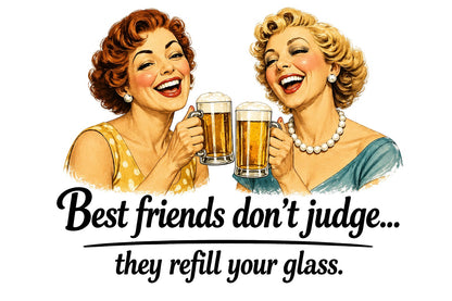 Best Friends Don't Judge... Funny Kitchen Towel | Friend Gift