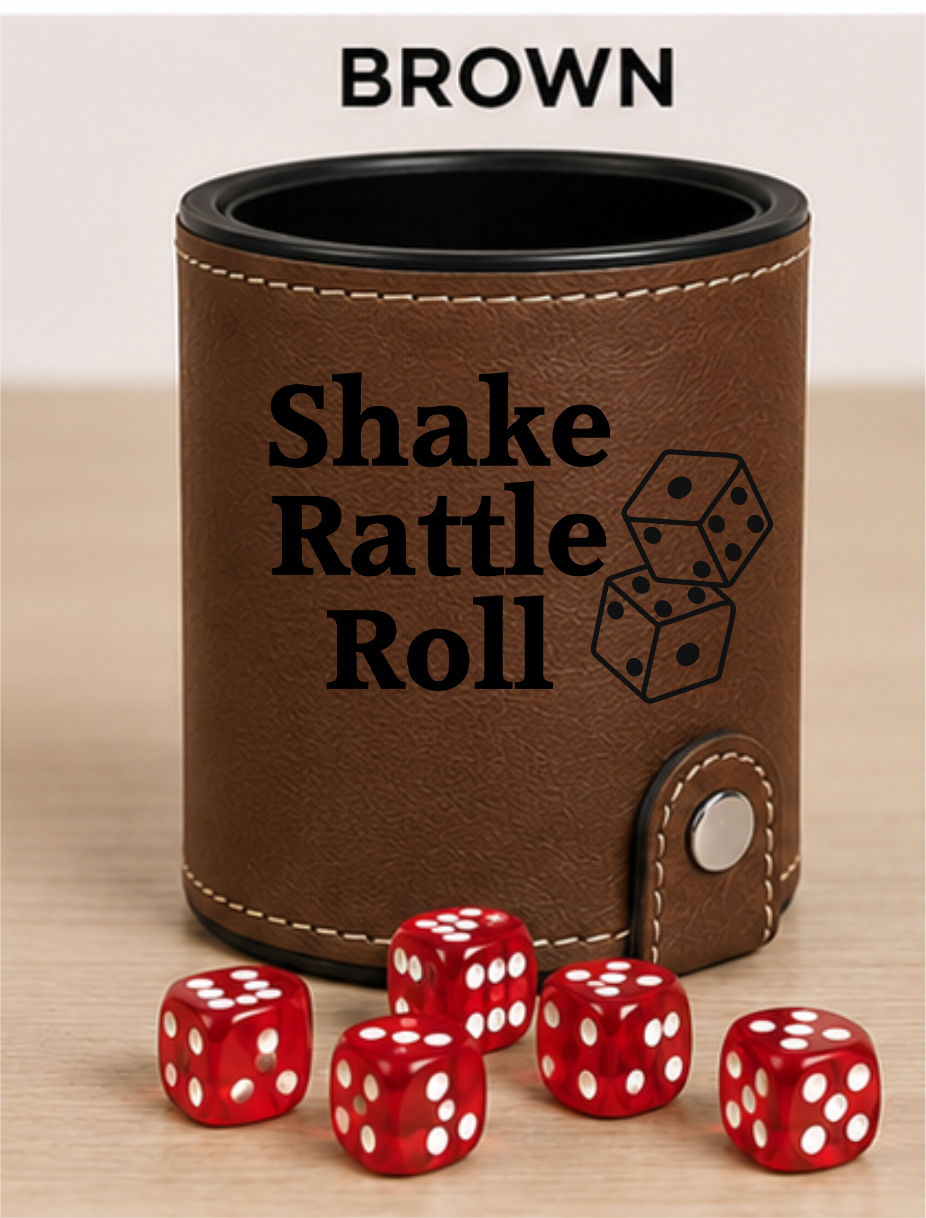 Dice Cup Shake Rattle Roll - Leatherette Dice Cup