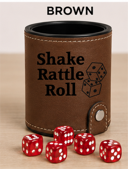 Dice Cup Shake Rattle Roll - Leatherette Dice Cup