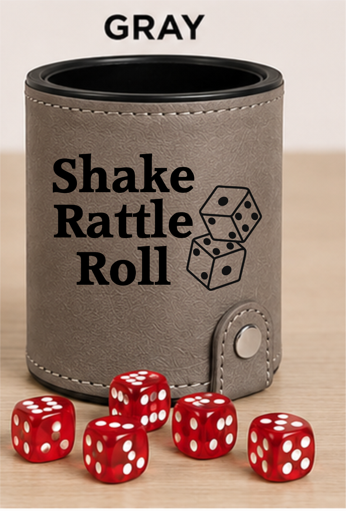 Dice Cup Shake Rattle Roll - Leatherette Dice Cup