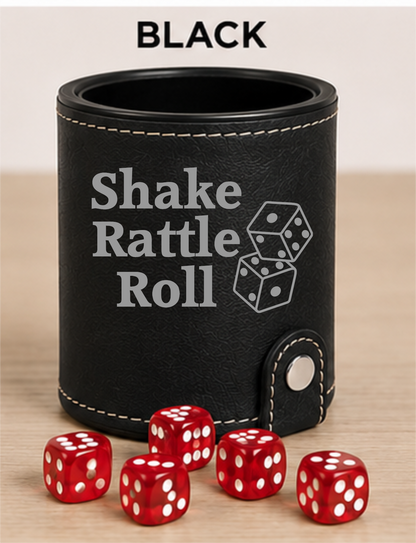 Dice Cup Shake Rattle Roll - Leatherette Dice Cup