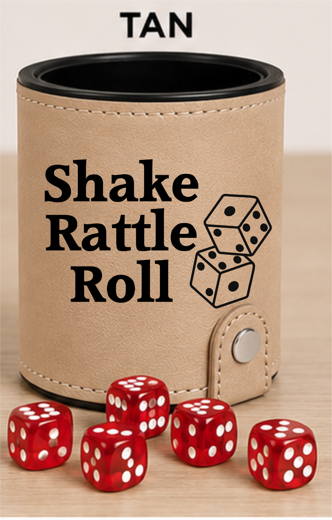 Dice Cup Shake Rattle Roll - Leatherette Dice Cup