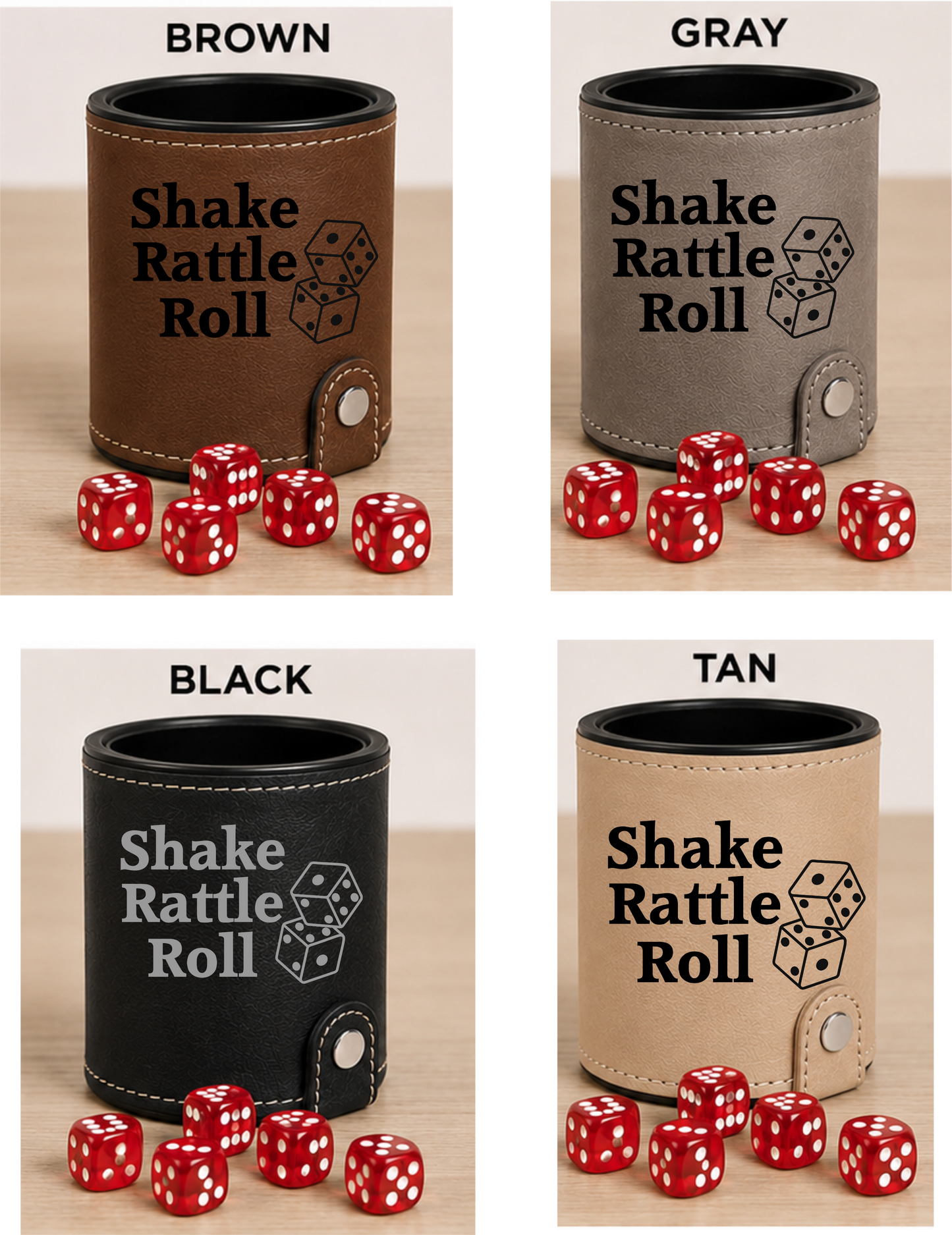Dice Cup Shake Rattle Roll - Leatherette Dice Cup