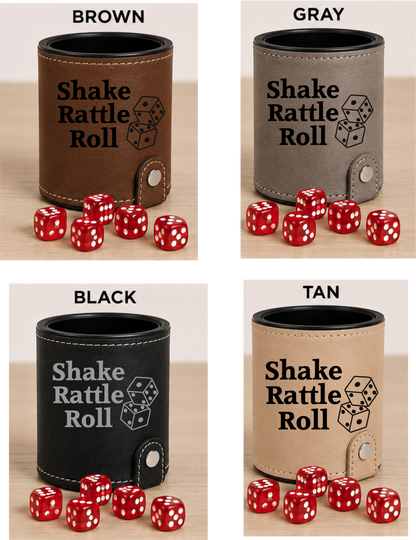 Dice Cup Shake Rattle Roll - Leatherette Dice Cup