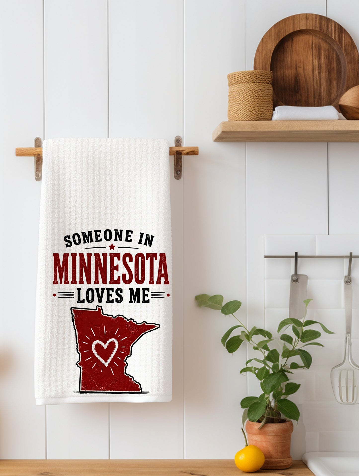 Someone in Minnesota Loves Me Kitchen Towel | Minnesota Gift