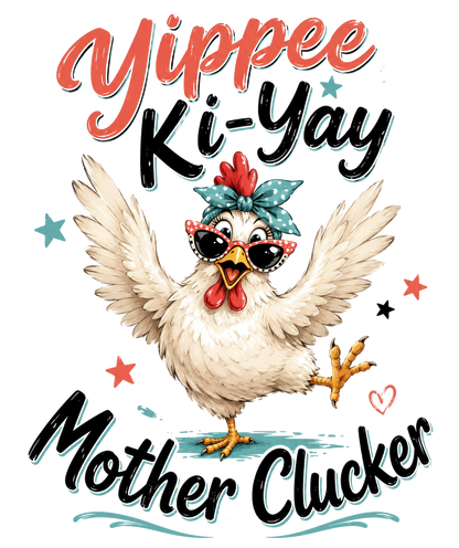 Yippee Ki-Yay Mother Clucker | Funny Chicken Kitchen Towel | Farmhouse Gift