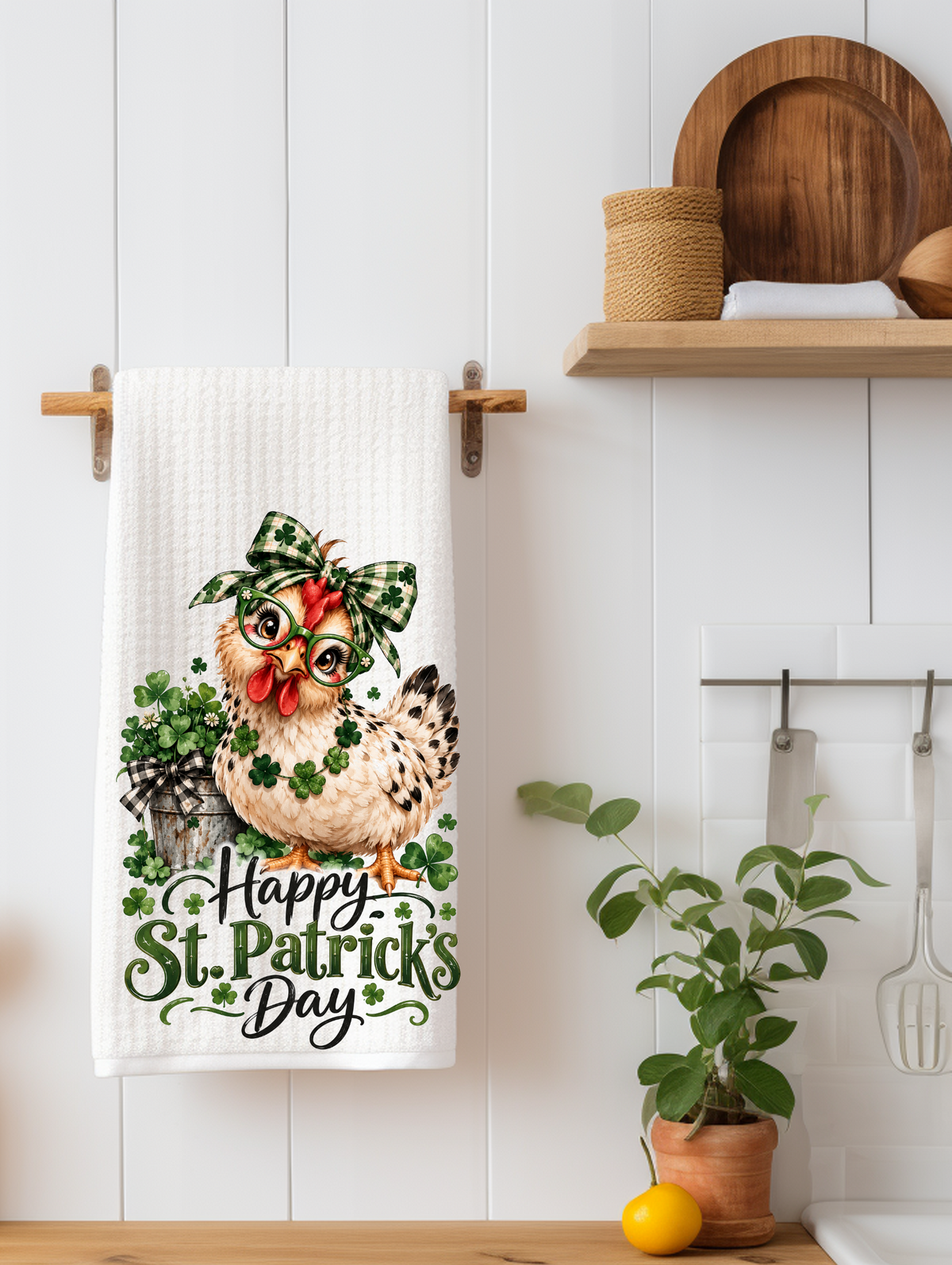St. Patrick’s Day Chicken Kitchen Towel | Chicken Lover