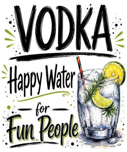 "Vodka Happy Water" Funny Vodka Kitchen Towel | Cocktail Lover Gift