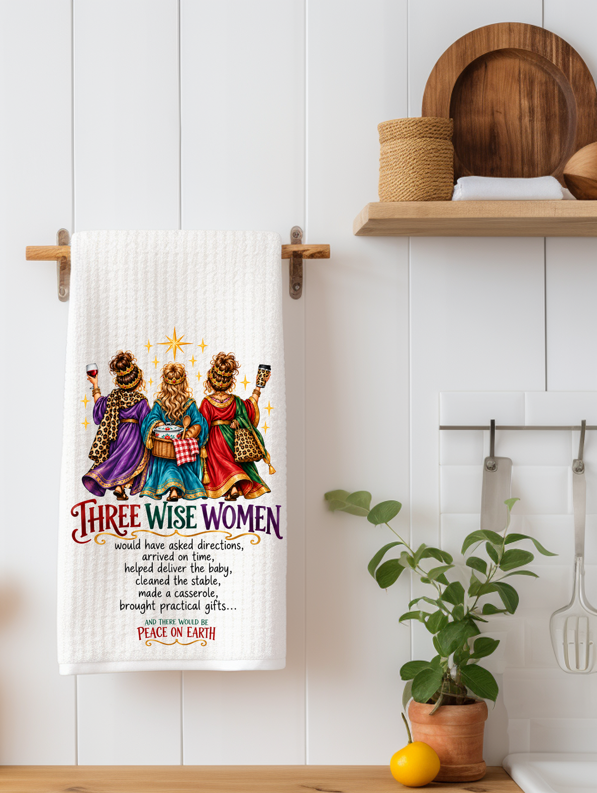Three Wise Women Funny Kitchen Towel |
